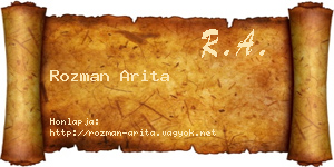Rozman Arita névjegykártya
